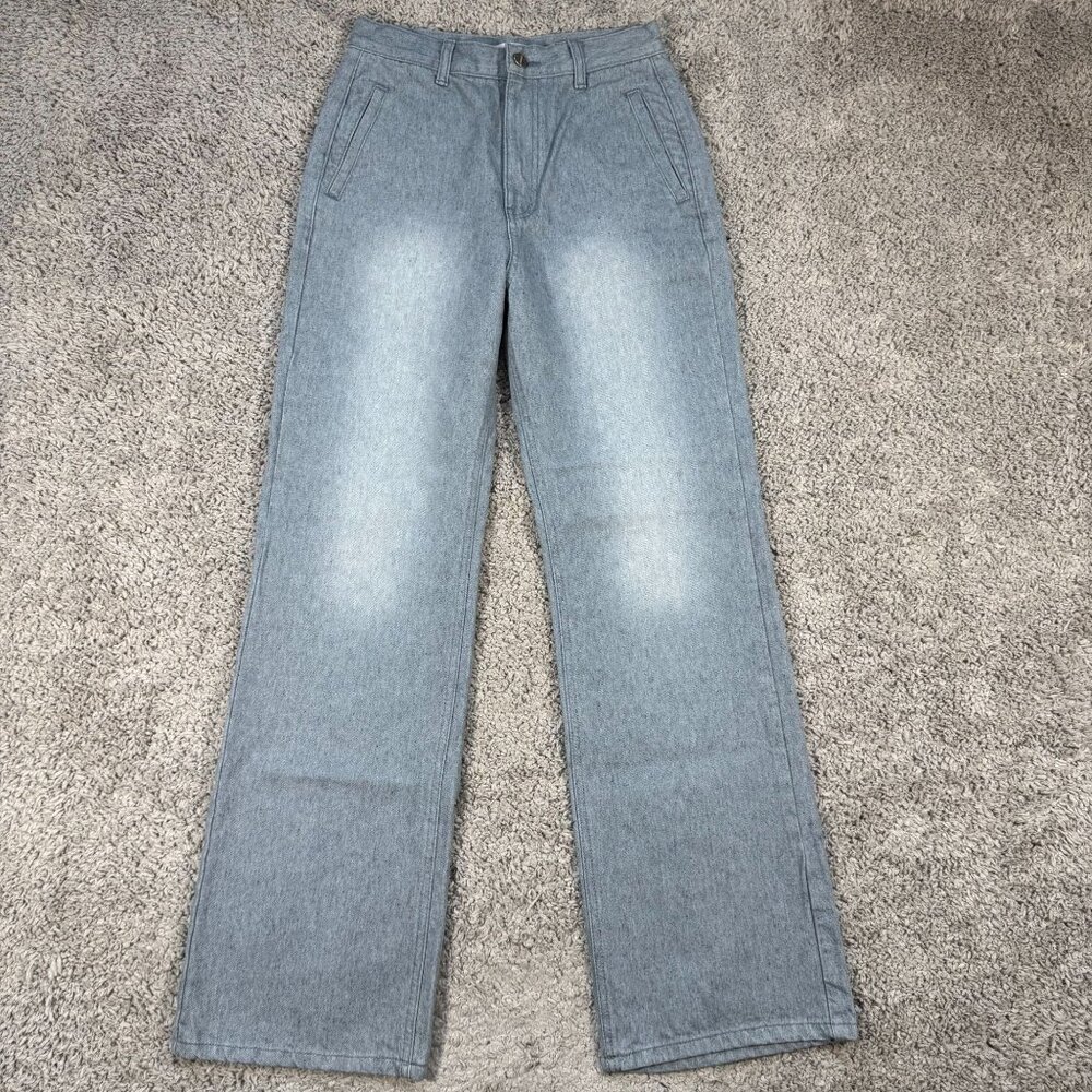 Amomento Flare Denim Jeans Wide Leg Womens 0/2 Natural Blue